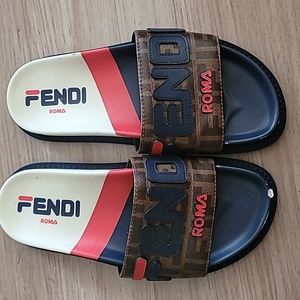 Fendi slides, size 37, red,white &blue